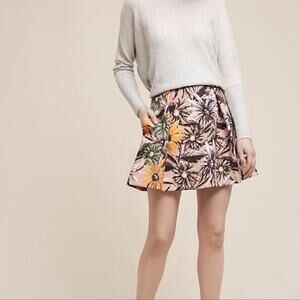Black Halo Lingering Floral Pleated Mini Skirt Size 0